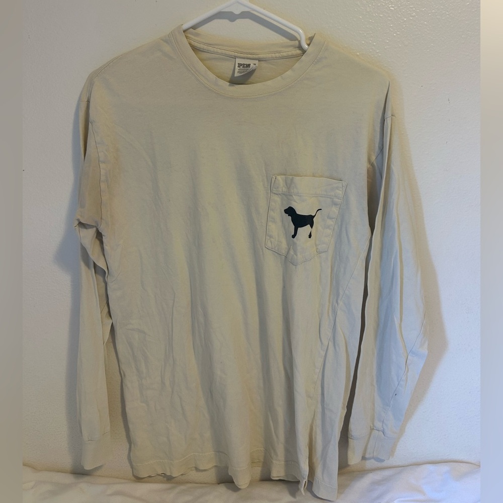 PINK Victoria's Secret Cream Long Sleeve Tee
